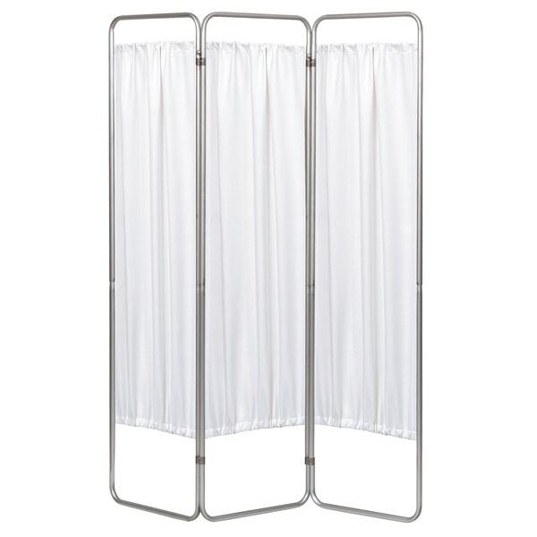 3 Section Economy Privacy Screen with Vinyl Panels, White